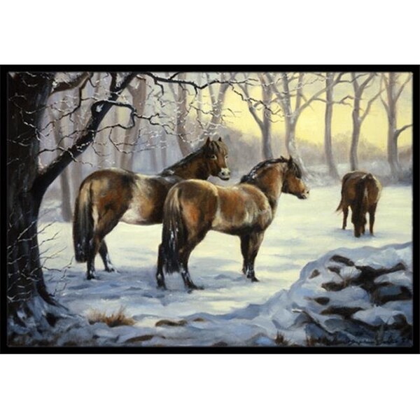 Carolines Treasures BDBA0122JMAT Horses in Snow by Daphne Baxter Indoor or Outdoor Mat; 24 x 36 BDBA0122JMAT - main